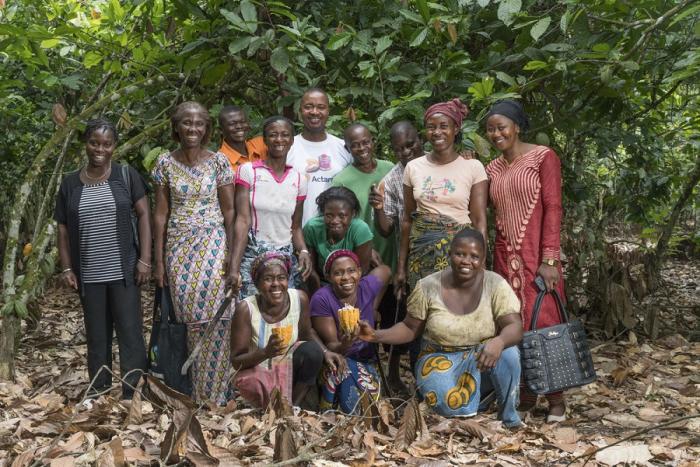group of cocoa farmers in Ghana